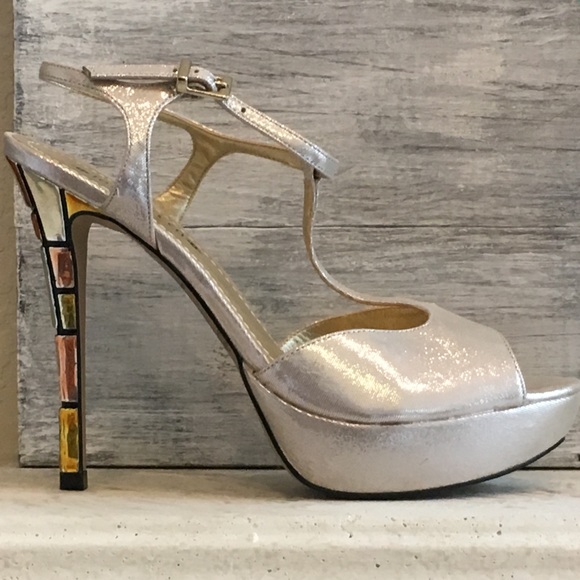 Shoes - Top Heels Co Crystal Silver Sandals